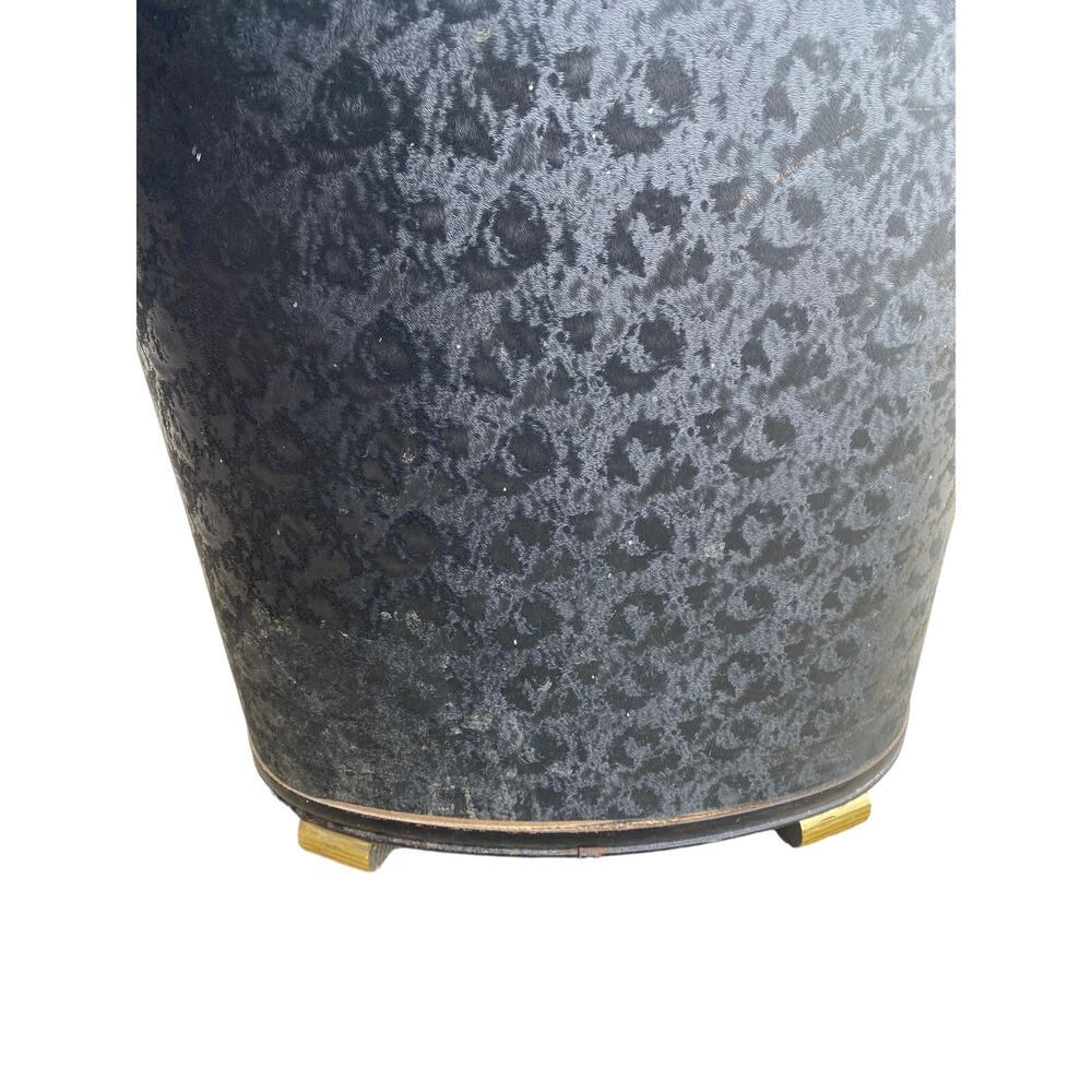 vintage MCM Pearl Wick Black Hollywood Regency Laundry Hamper, Hinged Lid 24" hi - Picture 3 of 11